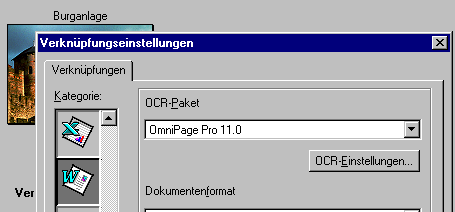 Verwenden von OmniPage Pro 11 mit der Software PaperPort : PaperPort ist eine Dokmentenmanagment Software von ScanSoft. Damit können Sie Seiten mit geeigneten Anwendngen verknüpfen.