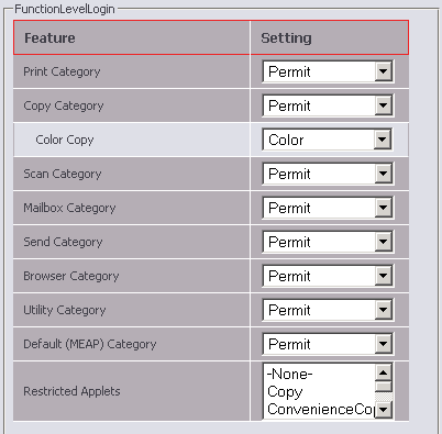 Gerätelevel-Login - Wenn dieses Optionsfeld ausgewählt ist, bleibt das Gerät gesperrt, wenn solange kein Benutzer angemeldet ist.