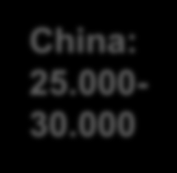und ist bedroht Eine Fülle von Wettbewerbern ist heran gewachsen Anzahl der Gießereien Europa: 5.000* China: 25.