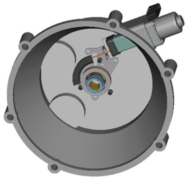 Mit einem bürstenlosen Motor [2] lässt sich ein solches System auch in die engen Bauräume verschiedender der Kupplungsglocken einsetzen. Bild 4 zeigt ein Beispiel.