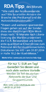 RDA TERMINE RDA-Workshop: 29. bs 31. Jul 2014 n der Kölnmesse RDA NEWS Mtteldeutscher Omnbustag MDO: 23. 24.10.