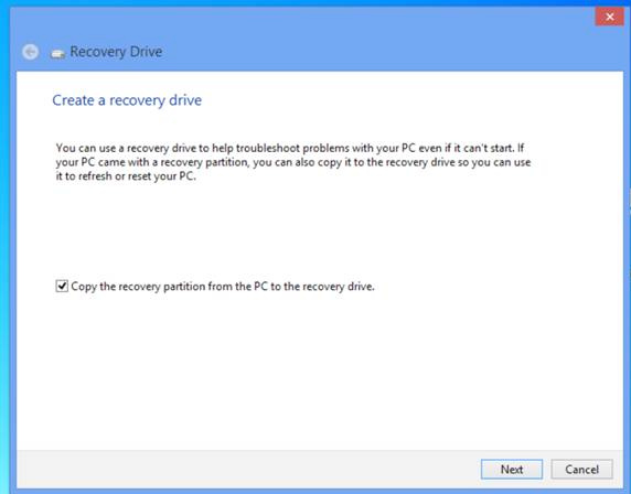 3. Klicken Sie auf Recovery (Wiederherstellung) > Create a recovery drive (Wiederherstellungsdatenträger anlegen). 4.
