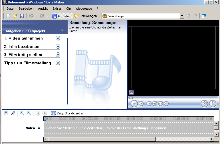 Videobearbeitung Seite 1 1. Movie Maker Windows Movie Maker ist ein einfaches Videobearbeitungsprogramm, welcher im Windows Zubehör mitgeliefert wird.