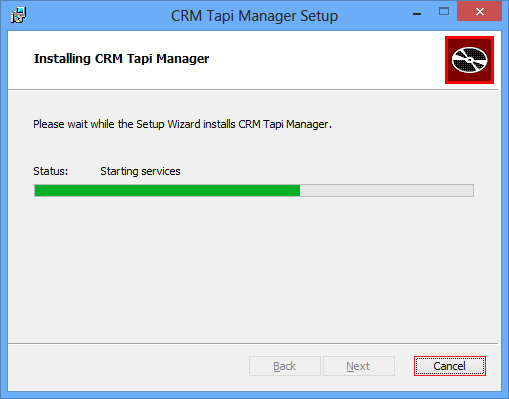 Nachdem alle Schritte mit dem Next Button bestätigt worden sind, wird die TAPI-Manager- Installation durchgeführt.