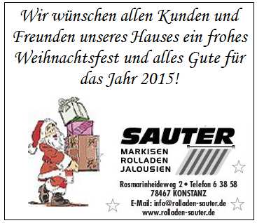 Mitteilungsblatt Dettingen-Wallhausen Freitag, 19. Dezember2014 Seite 11 Herzlichen Dank für das geschenkte Vertrauen und die gute Zusammenarbeit im vergangenen Jahr.