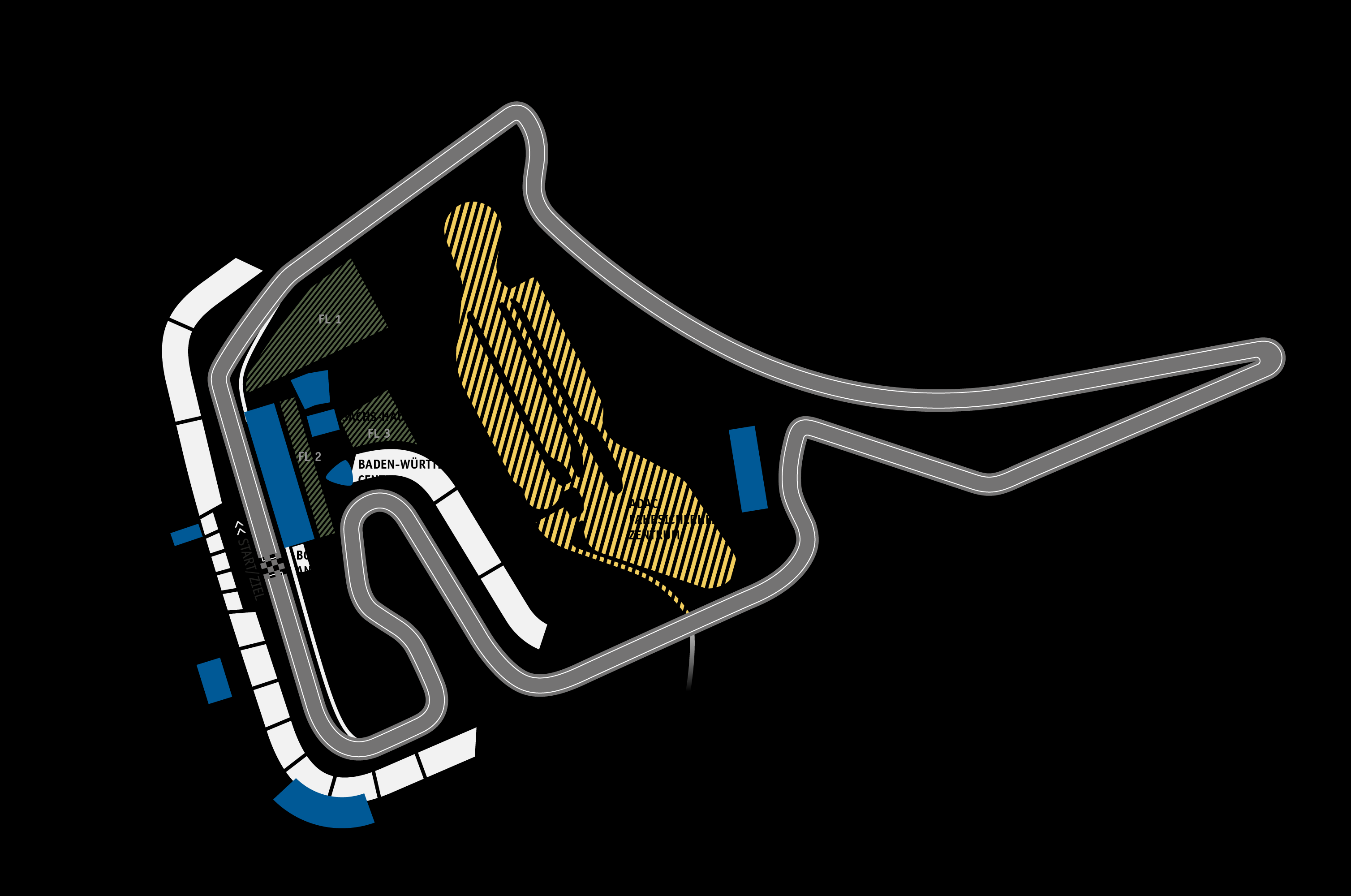 03. LOCATIONS UND KAPAZITÄTEN 03. HOCKENHEIMRING Übersicht der VeranstaltungsLocations Auf einer Fläche von rund 100 Hektar erstreckt sich das weitläufige Areal des Hockenheimring BadenWürttemberg.