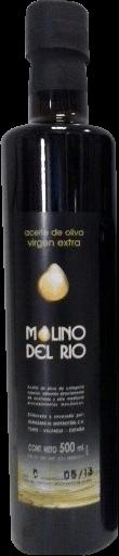 Extra Natives Olivenöl Molino del Rio Olivensorten: Villalonga, Sollana, Picual und Blanqueta. Das Hauptobjektiv ist, die Eigenschaften der Olivensorten zu erhalten.