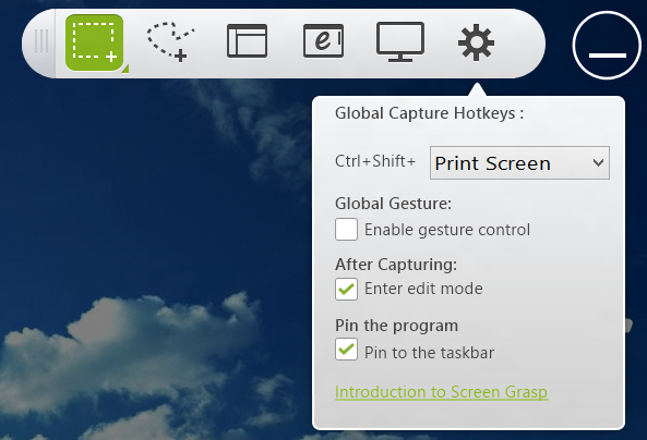 50 - Acer Screen Grasp Nr. Beschreibung Fensteraufnahme: Nehmen Sie ein geöffnetes Fenster 3 vollständig oder teilweise auf.