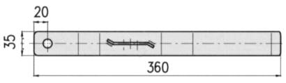 Drehstangenverschluss Aufbau 27 mm Fermeture de crémone en applique 27 mm 622.100.0460 Drehstangenverschluss komplett / INOX Crémone complète / inoxydable ohne Rohr /sans tube 3.