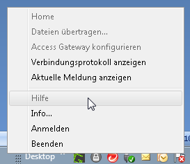 Die Tunnelverbindung trennen / Citrix NetScaler Gateway Plug-in beenden Es gibt zwei Möglichkeiten die Tunnelverbindung zu beenden: - Abmelden - Beenden Getrennt bzw.