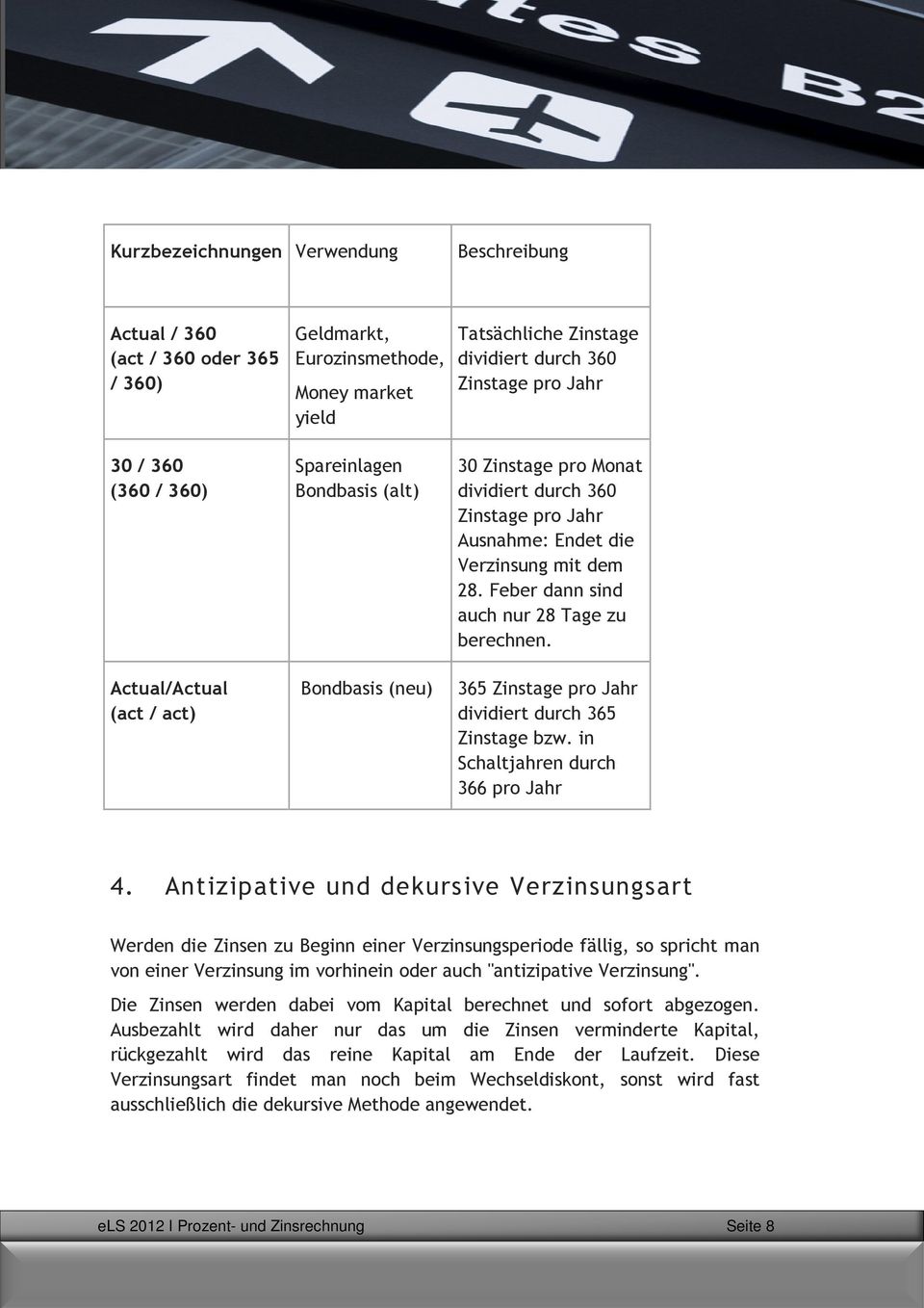 Actual/Actual (act / act) Bondbasis (neu) 365 Zinstage pro Jahr dividiert durch 365 Zinstage bzw. in Schaltjahren durch 366 pro Jahr 4.