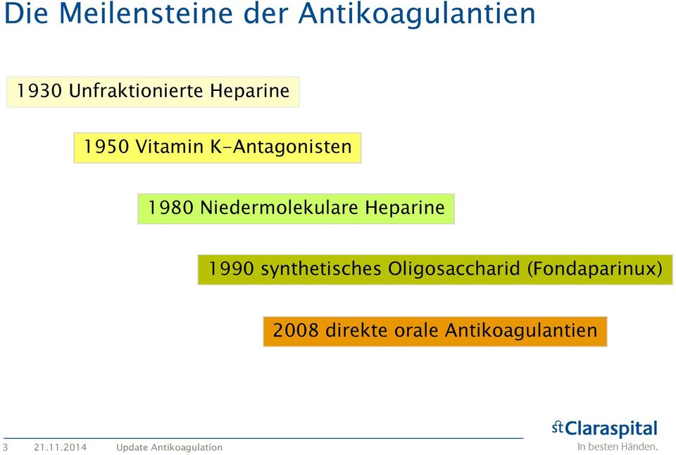 1980 Niedermolekulare Heparine 1990 synthetisches