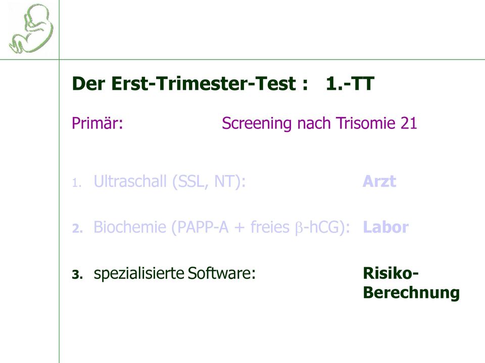 Ultraschall (SSL, NT): Arzt 2.