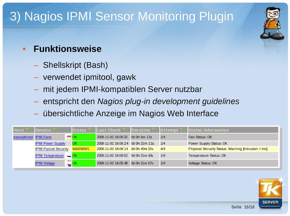 IPMI-kompatiblen Server nutzbar entspricht den Nagios plug-in