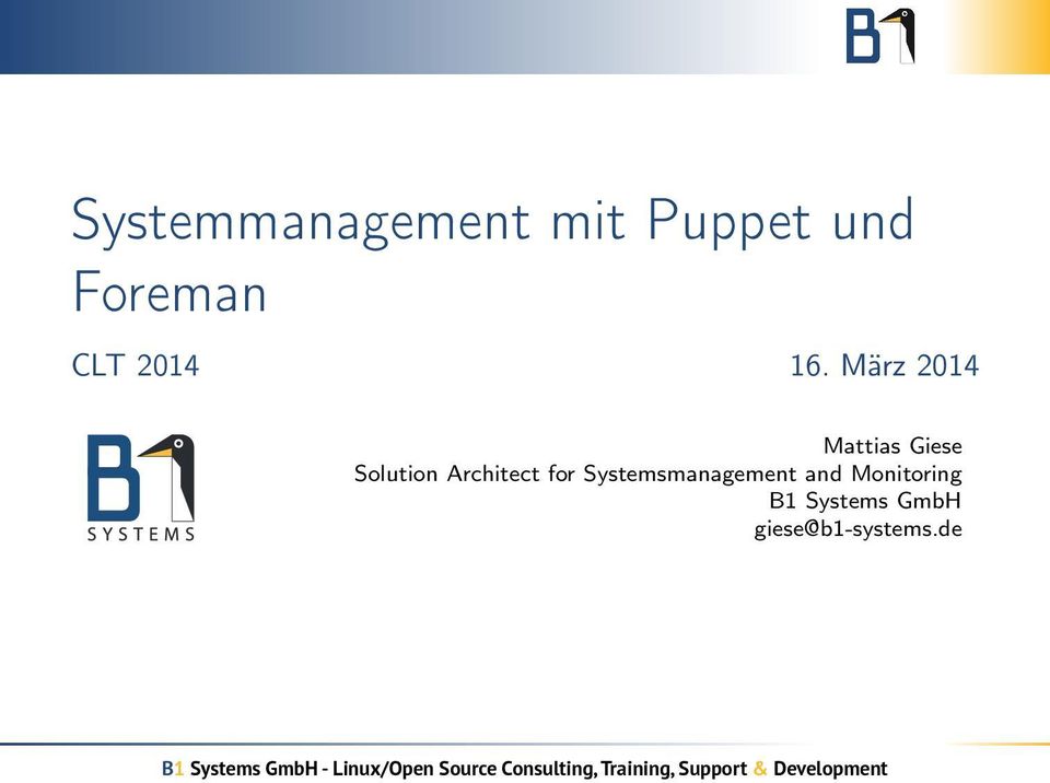 for Systemsmanagement and Monitoring