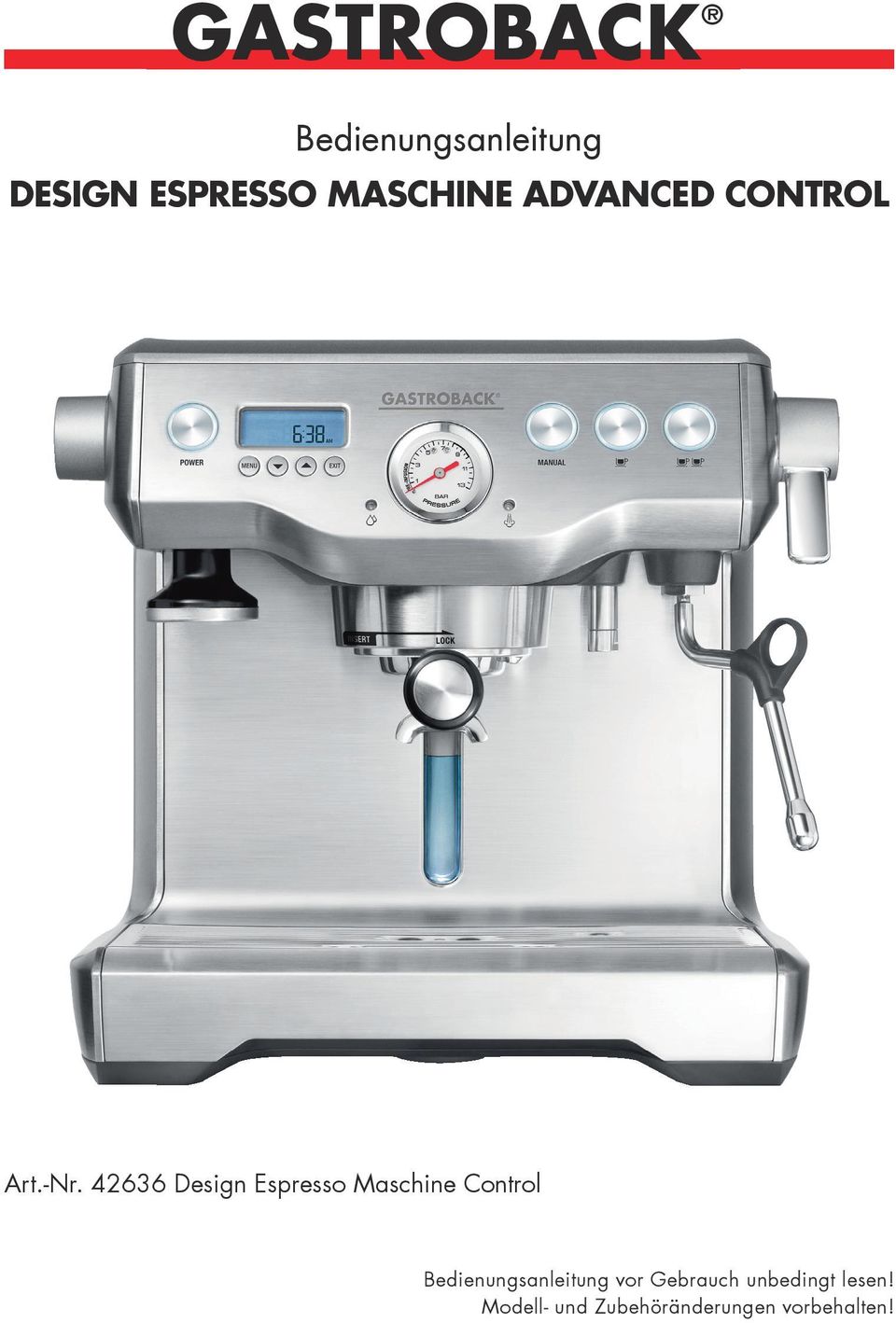 42636 Design Espresso Maschine Control