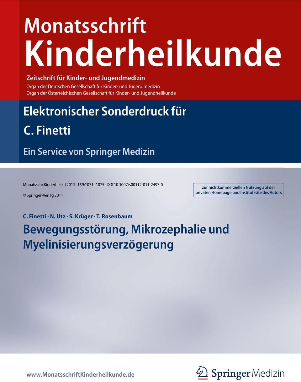 Finetti Ein Service von Springer Medizin Monatsschr Kinderheilkd 2011 159:1071 1075 DOI 10.