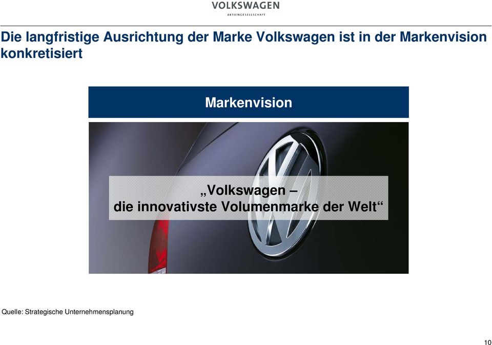 Markenvision Volkswagen die innovativste