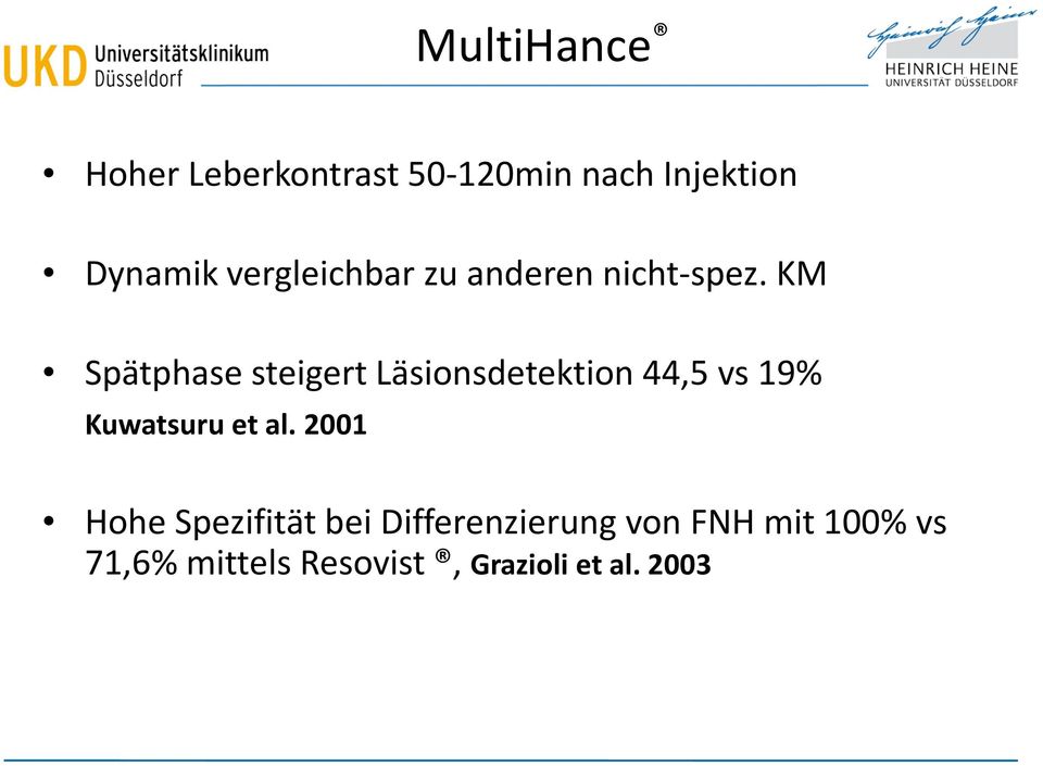 KM Spätphase steigert Läsionsdetektion 44,5 vs 19% Kuwatsuru et al.