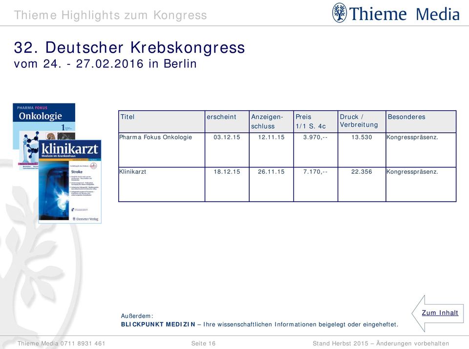 11.15 3.970,-- 13.530 Kongresspräsenz.