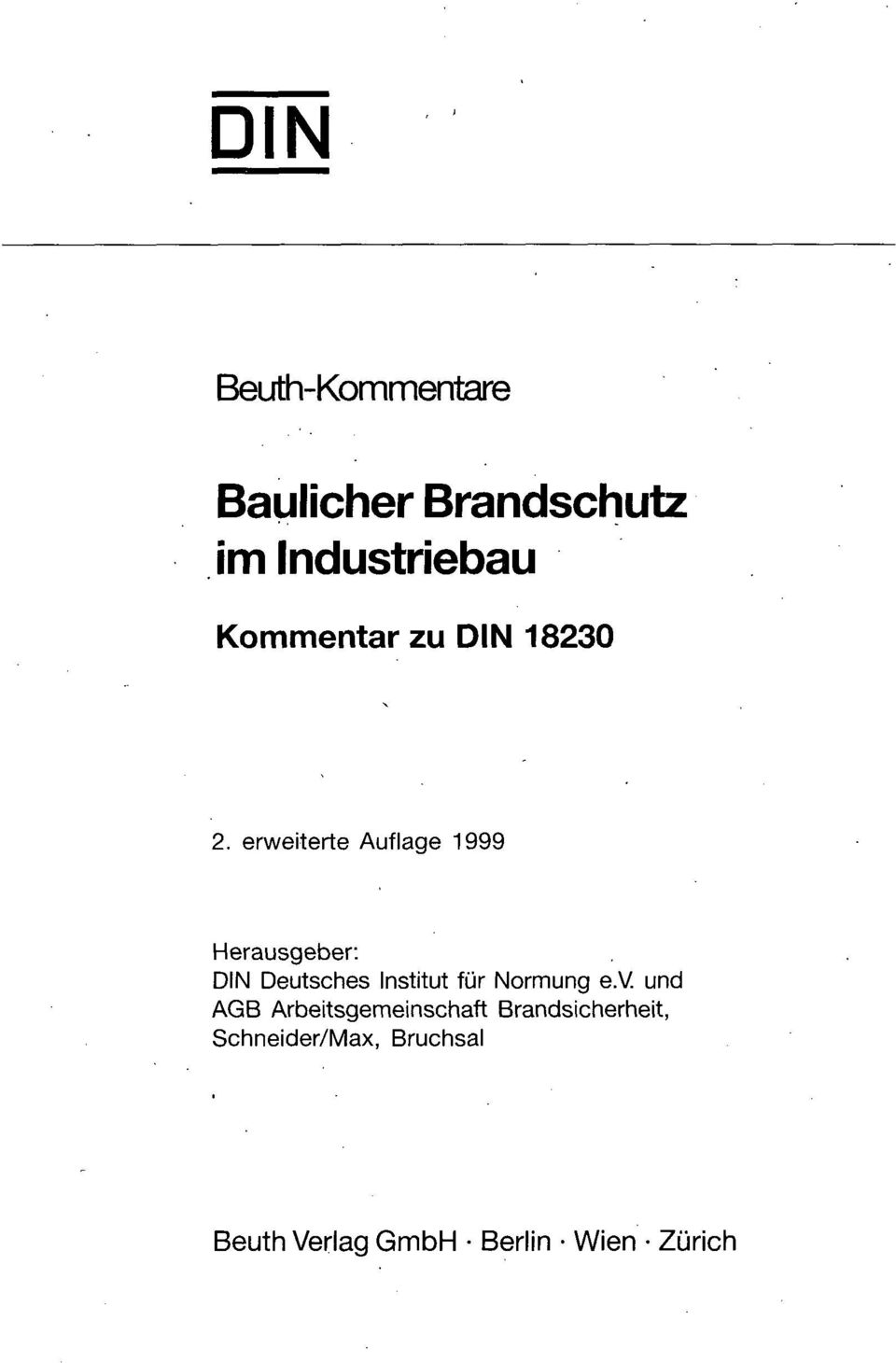 erweiterte Auflage 1999 Herausgeber: DIN Deutsches Institut für