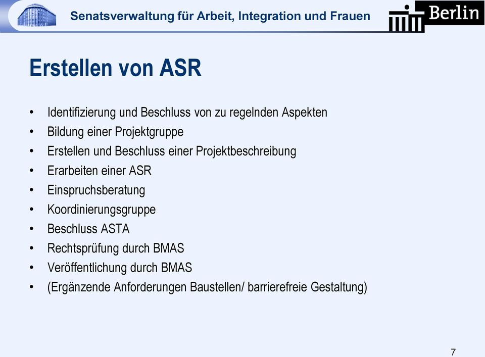 ASR Einspruchsberatung Koordinierungsgruppe Beschluss ASTA Rechtsprüfung durch BMAS