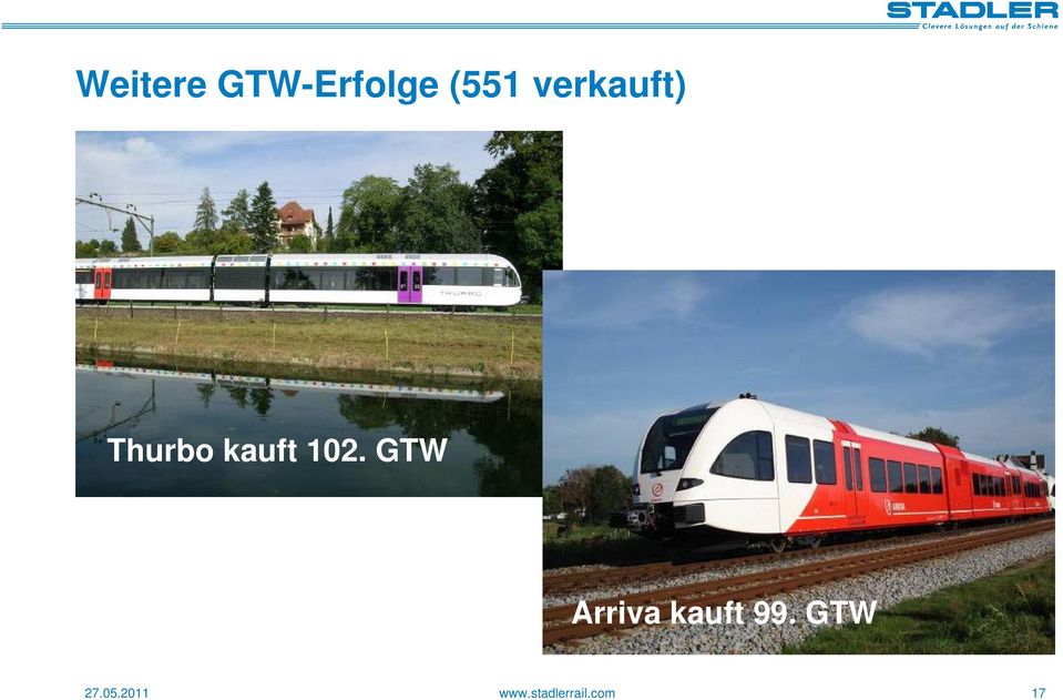 GTW Arriva kauft 99. GTW 27.