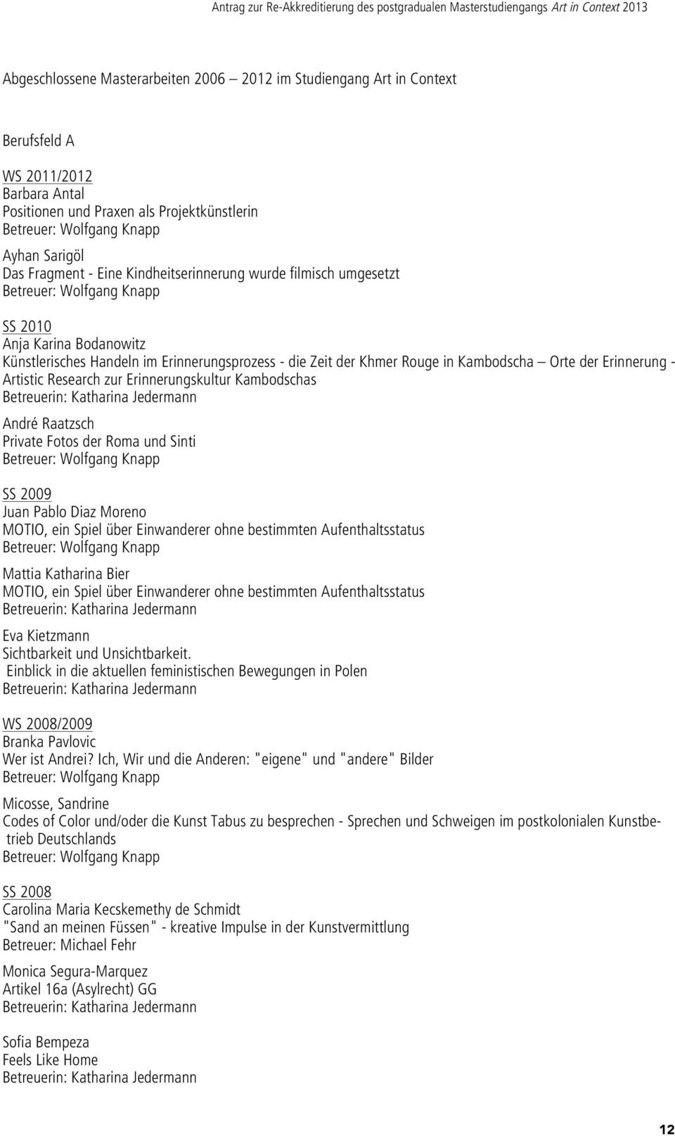 Kambodscha Orte der Erinnerung - Artistic Research zur Erinnerungskultur Kambodschas Betreuerin: Katharina Jedermann André Raatzsch Private Fotos der Roma und Sinti Betreuer: Wolfgang Knapp SS 2009