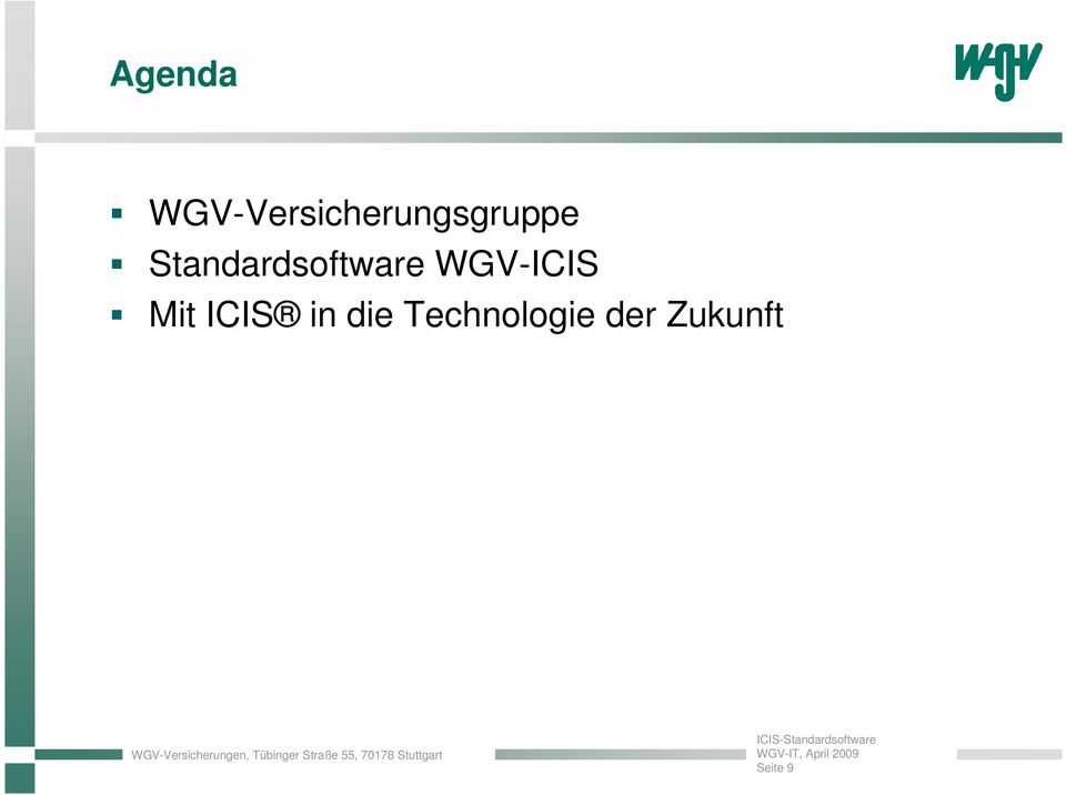 Standardsoftware WGV-ICIS