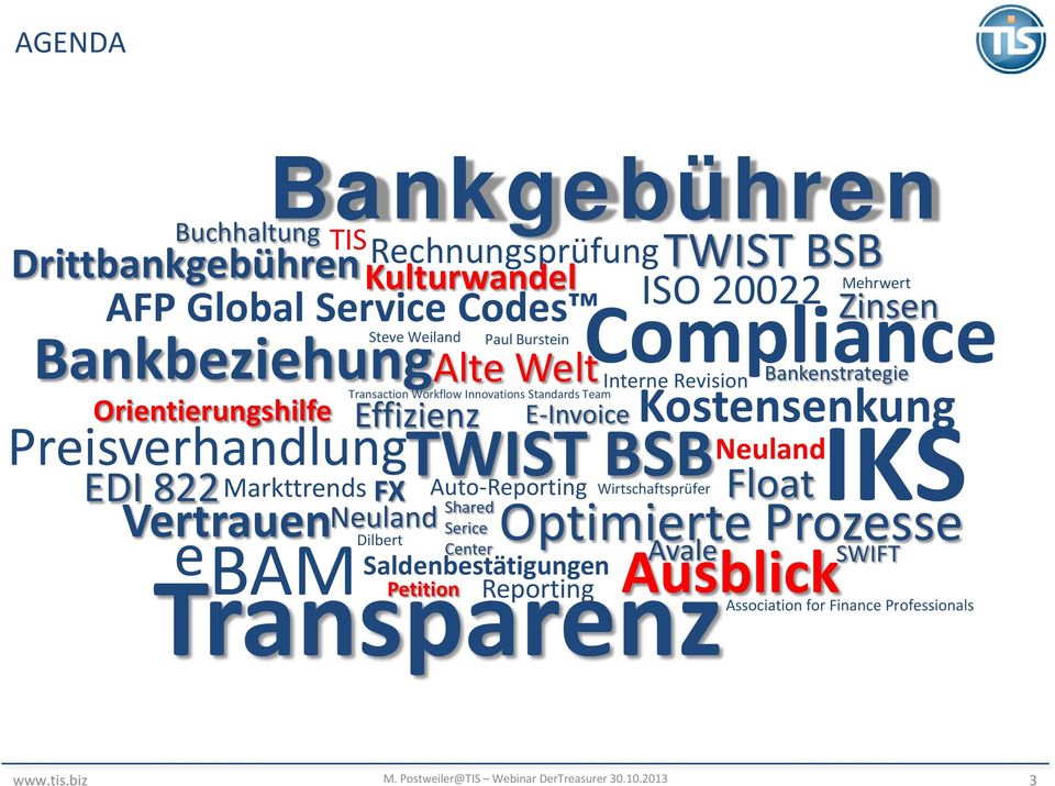 Burstein Alte Welt Transaction Workflow Innovations Standards Team FX Auto-Reporting Shared Serice Center E-Invoice TWIST BSB Mehrwert Compliance Zinsen Kostensenkung