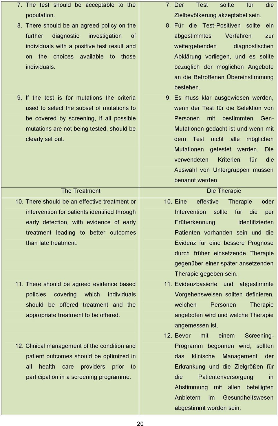 If the test is for mutations the criteria used to select the subset of mutations to be covered by screening, if all possible mutations are not being tested, should be clearly set out.