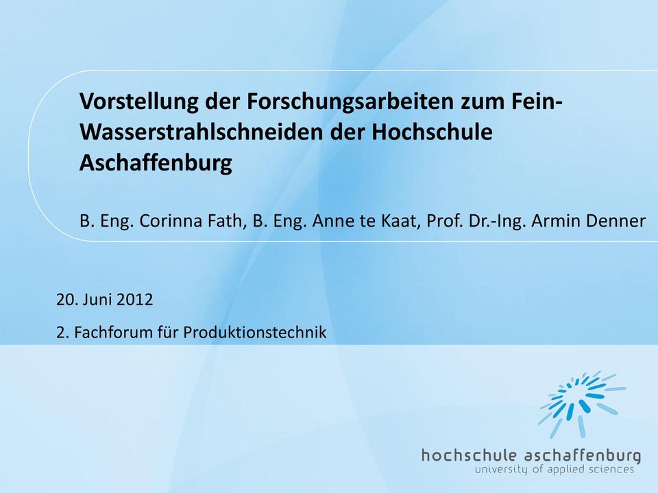 Hochschule Aschaffenburg B. Eng., B. Eng., Prof.