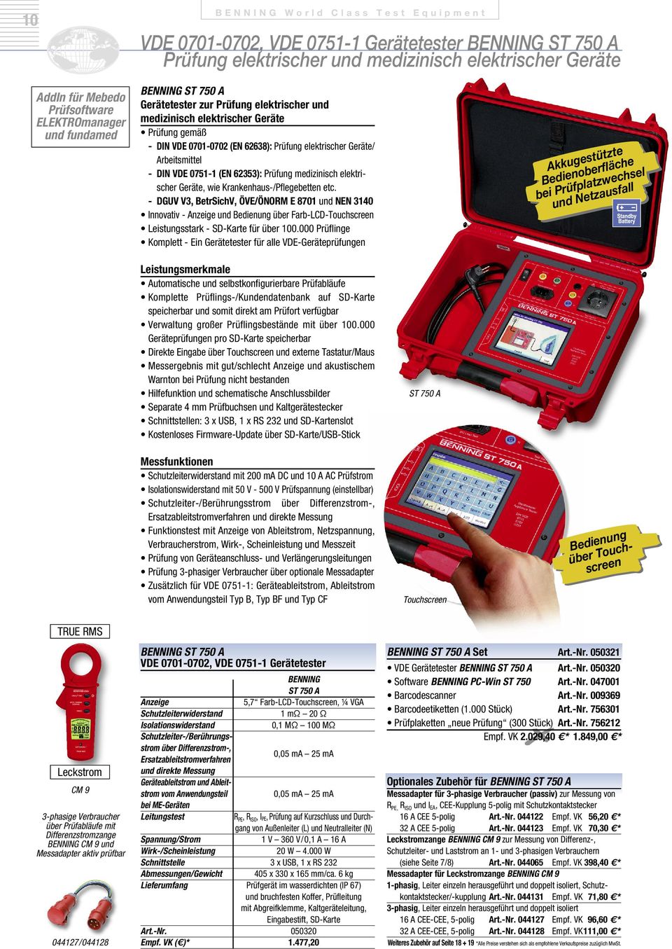 Geräte/ Arbeitsmittel - DIN VDE 0751-1 (EN 62353): Prüfung medizinisch elektrischer Geräte, wie Krankenhaus-/Pflegebetten etc.