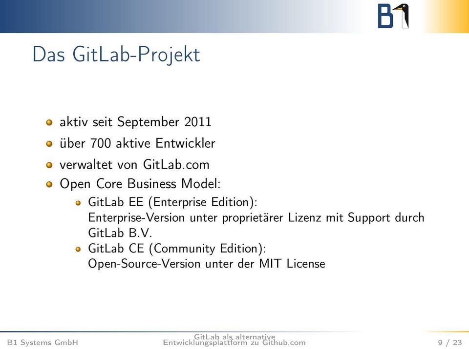 com Open Core Business Model: GitLab EE (Enterprise Edition): Enterprise-Version unter