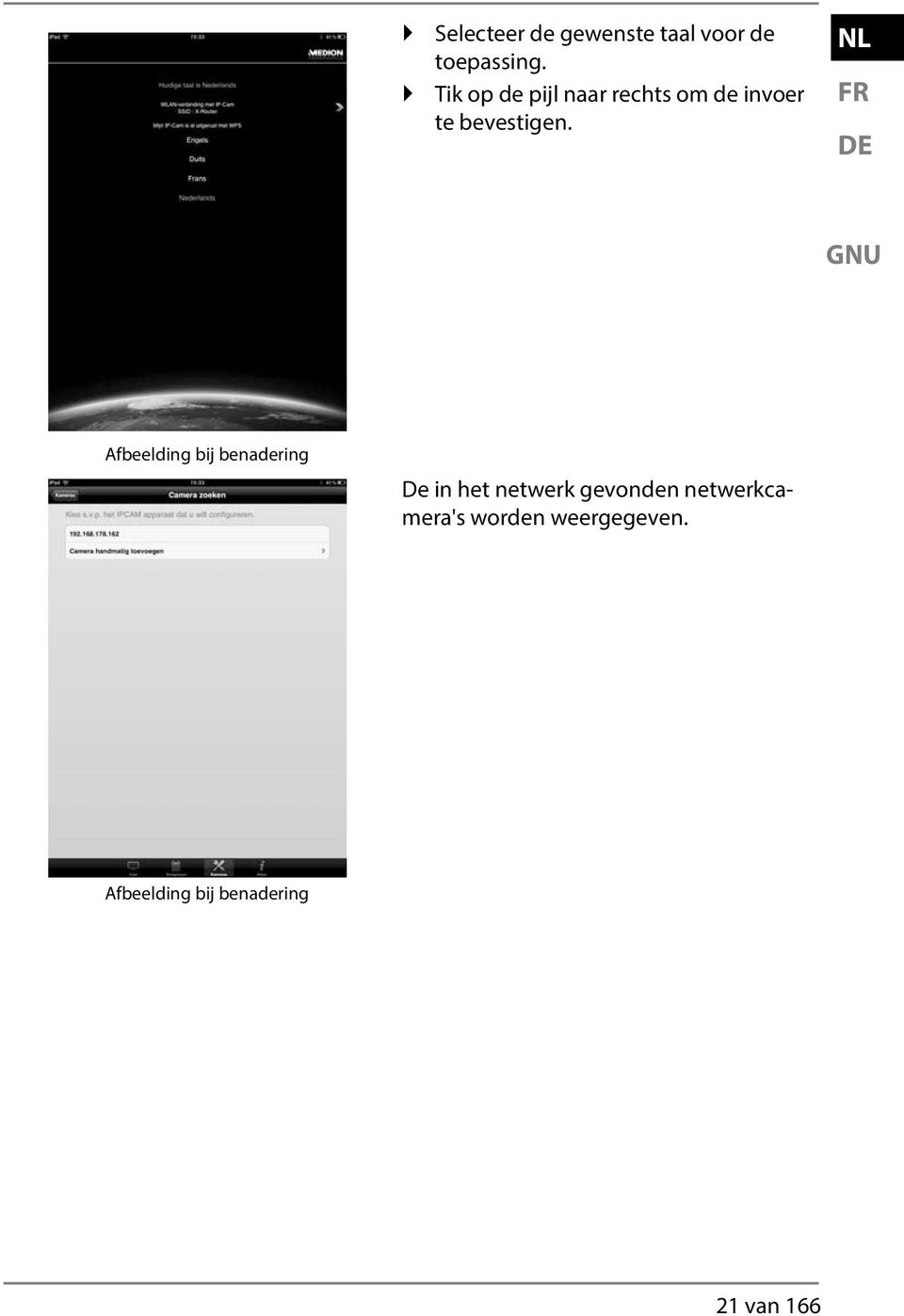 NL FR DE GNU Afbeelding bij benadering De in het netwerk