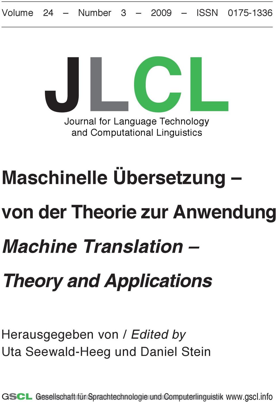 Machine Translation Theory and Applications Herausgegeben von / Edited by Uta