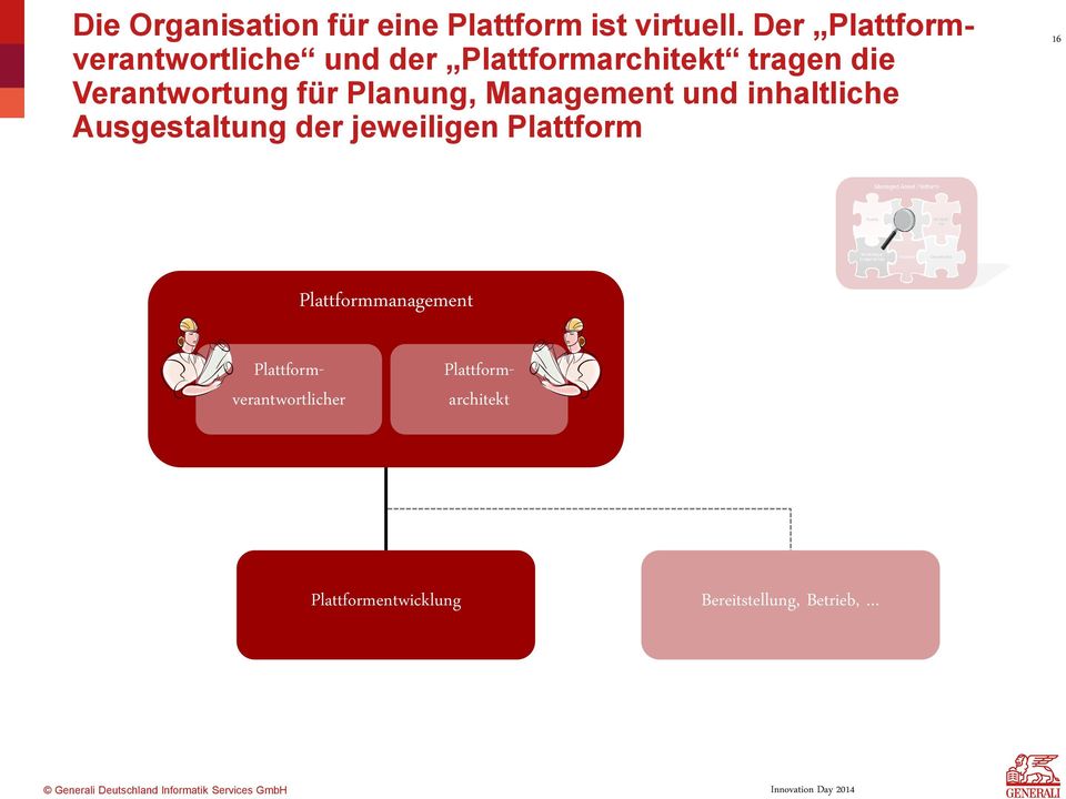 für Planung, Management und inhaltliche Ausgestaltung der jeweiligen Plattform