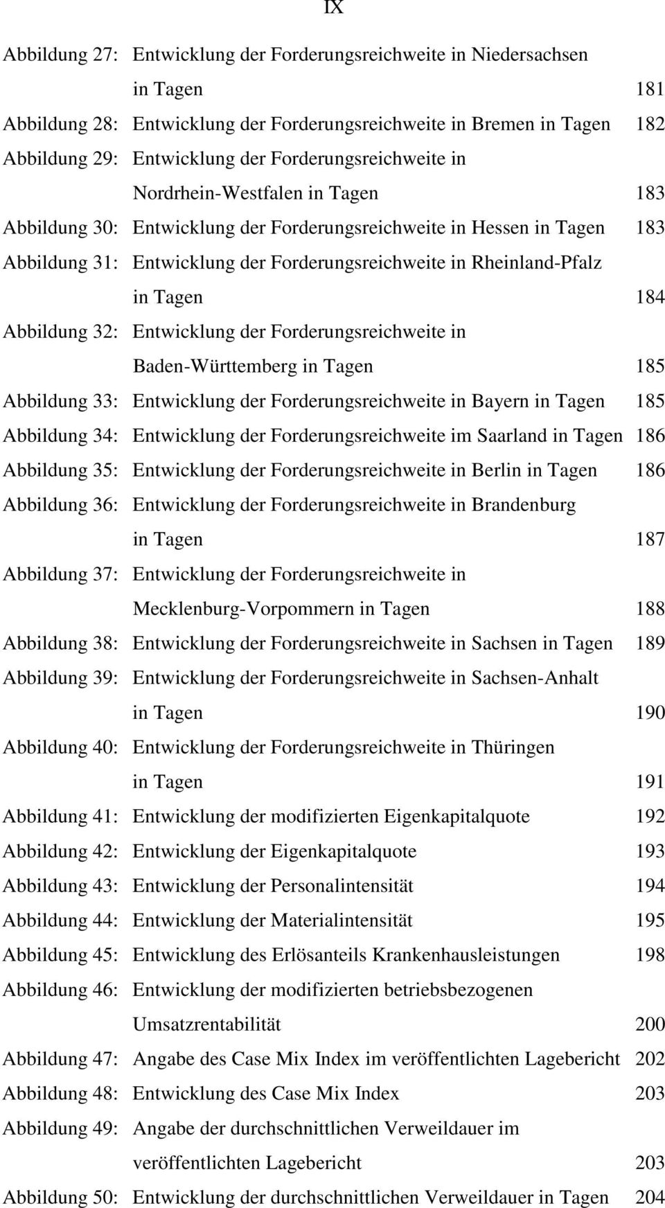 Rheinland-Pfalz in Tagen 184 Abbildung 32: Entwicklung der Forderungsreichweite in Baden-Württemberg in Tagen 185 Abbildung 33: Entwicklung der Forderungsreichweite in Bayern in Tagen 185 Abbildung