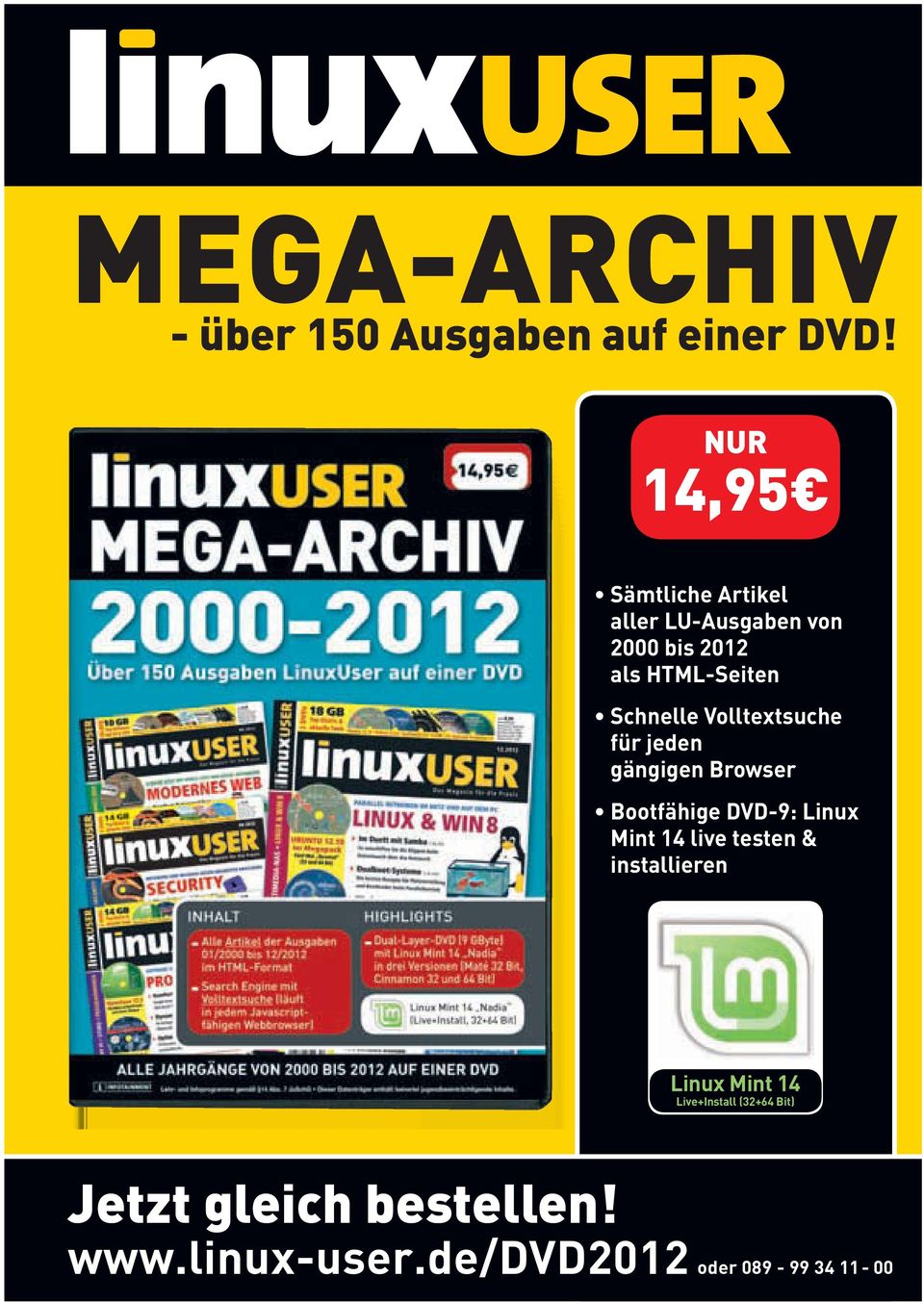 Schnelle Volltextsuche für jeden gängigen Browser Bootfähige DVD-9: Linux Mint 14 live