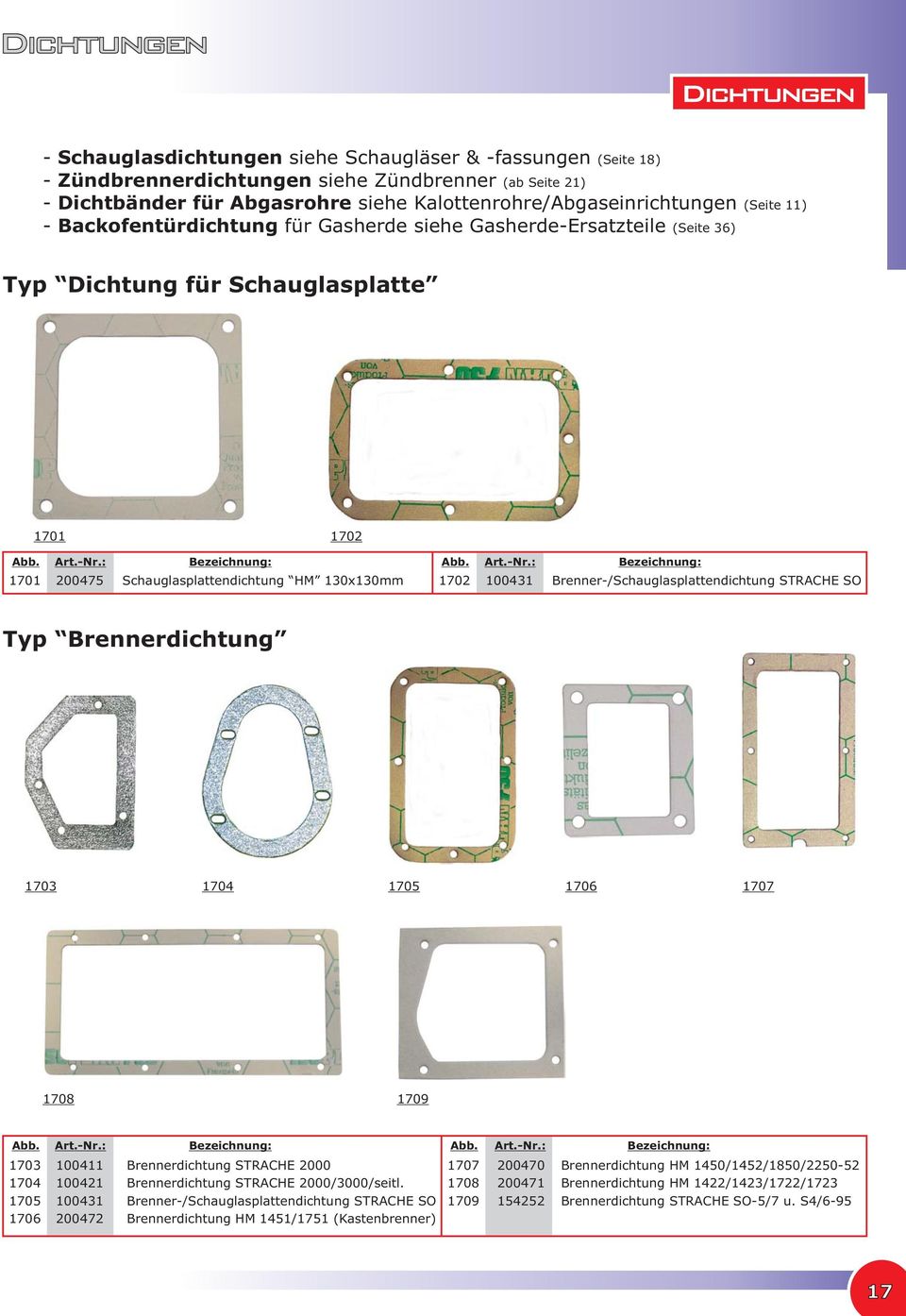 Brenner-/Schauglasplattendichtung STRACHE SO Typ Brennerdichtung 1703 1704 1705 1706 1707 1708 1709 1703 1704 1705 1706 100411 100421 100431 200472 Brennerdichtung STRACHE 2000 Brennerdichtung