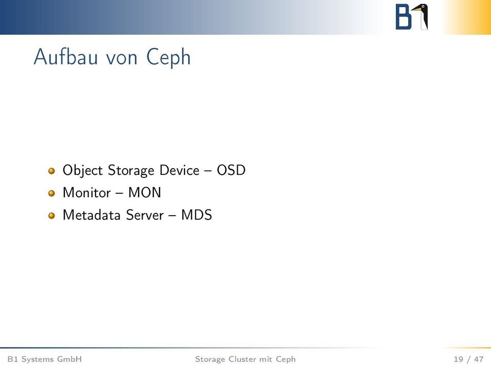 Metadata Server MDS B1 Systems