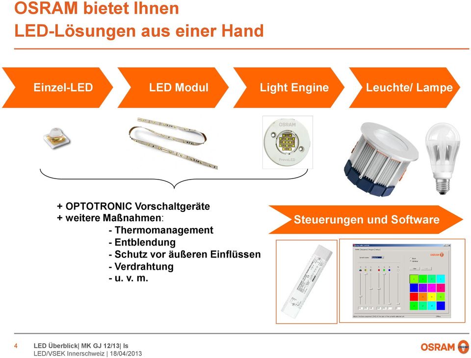 weitere Maßnahmen: - Thermomanagement - Entblendung - Schutz vor