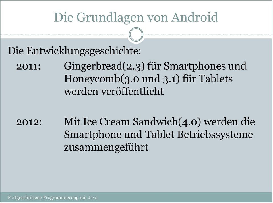 1) für Tablets werden veröffentlicht 2012: Mit Ice Cream