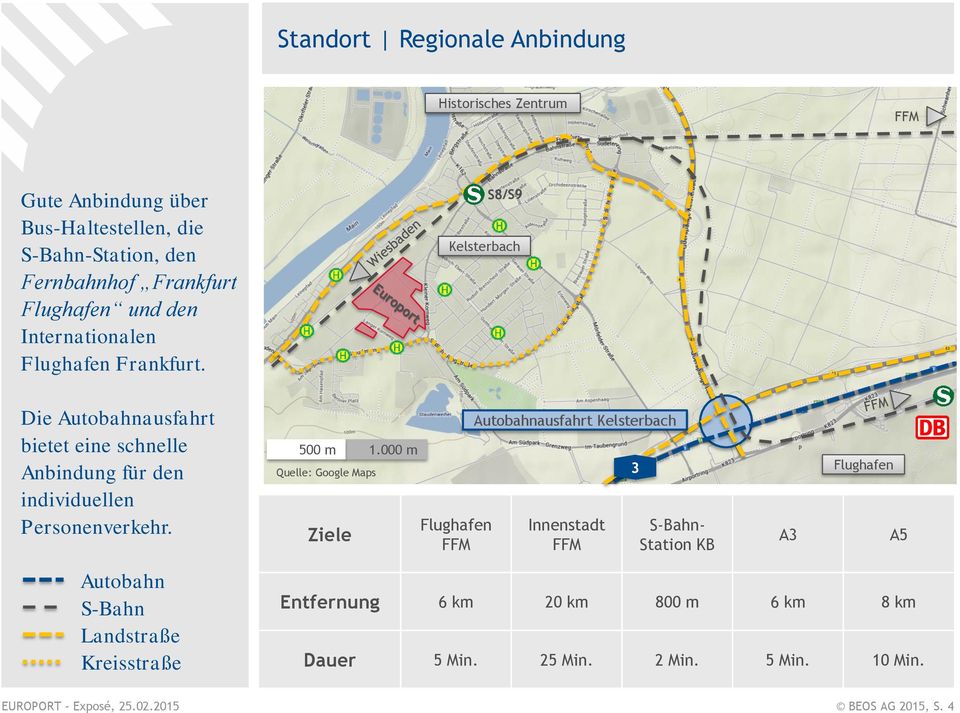 Die Autobahnausfahrt bietet eine schnelle Anbindung für den individuellen Personenverkehr.