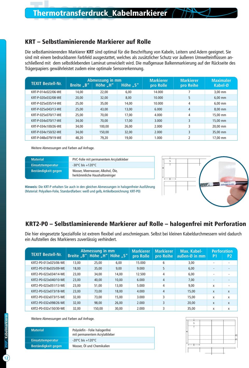 Die maßgenaue Balkenmarkierung auf der Rückseite des Trägerpapiers gewährleistet zudem eine optimale Sensorerkennung.