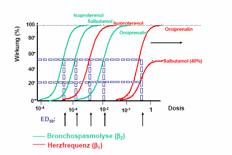 Wirkung in Abhängigkeit von der Substanzkonzentration ISA = 100 Wirkung EC 50 halbmaximaler Effekt ISA = 65 Potenz (potency): Bindungsstärke, Affinität intrinsische