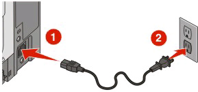 Anschluss an ein Ethernet-Netzwerk Konfiguration und Verbindung mit einem Kabelnetzwerk 1 Schließen Sie das Ethernet-Kabel an den Drucker und an einen aktiven