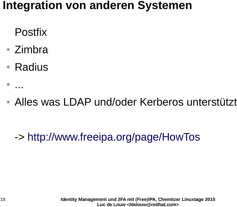 .. Alles was LDAP und/oder Kerberos