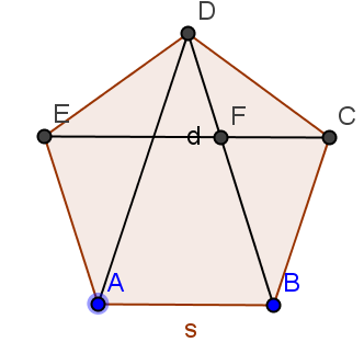 Das reguläre Fünfeck- Pentagon Wie lautet die Verhältnisgleichung für eine stetige Teilung, d.h. die Teilung einer Strecke nach dem Goldenen Schnitt?