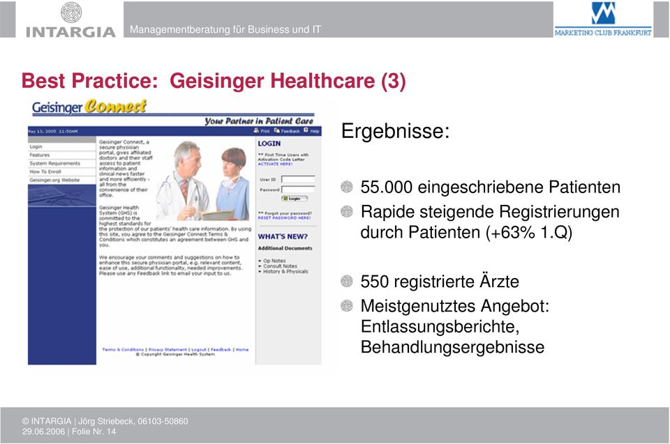 000 eingeschriebene Patienten Rapide steigende Registrierungen durch Patienten